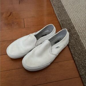Vans White Slip-On Shoes